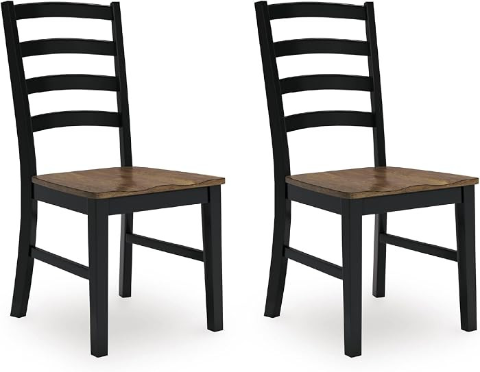 Signature Design by Ashley Wildenauer Dining Chairs Set of 2, Modern Ladderback Dining Chairs wit... | Amazon (US)