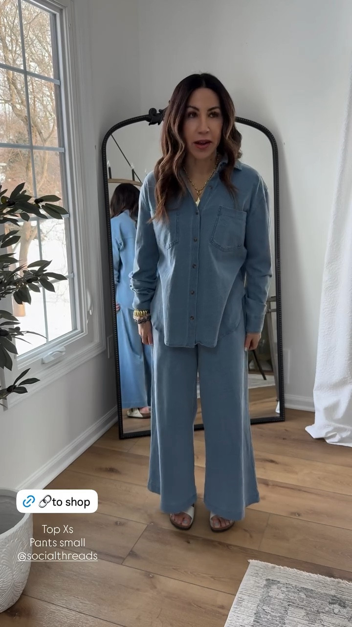 Jeans 24 (sized down). Blue pants small. Sweaters small. Button-down shirt XS. Graphic tee small. Birkenstocks TTS. Jewelry code HOUSEOFLEO20. 



#LTKOver40 #LTKPetite