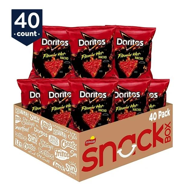 Doritos Flamin' Hot Nacho Tortilla Chips Snack Pack, 1 oz Bags, 40 Count - Walmart.com | Walmart (US)