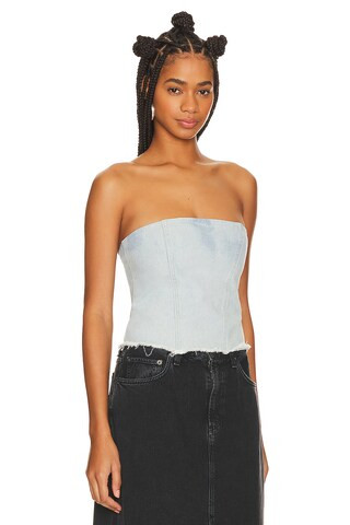 superdown Domonique Strapless Denim Top in Denim Blue from Revolve.com | Revolve Clothing (Global)