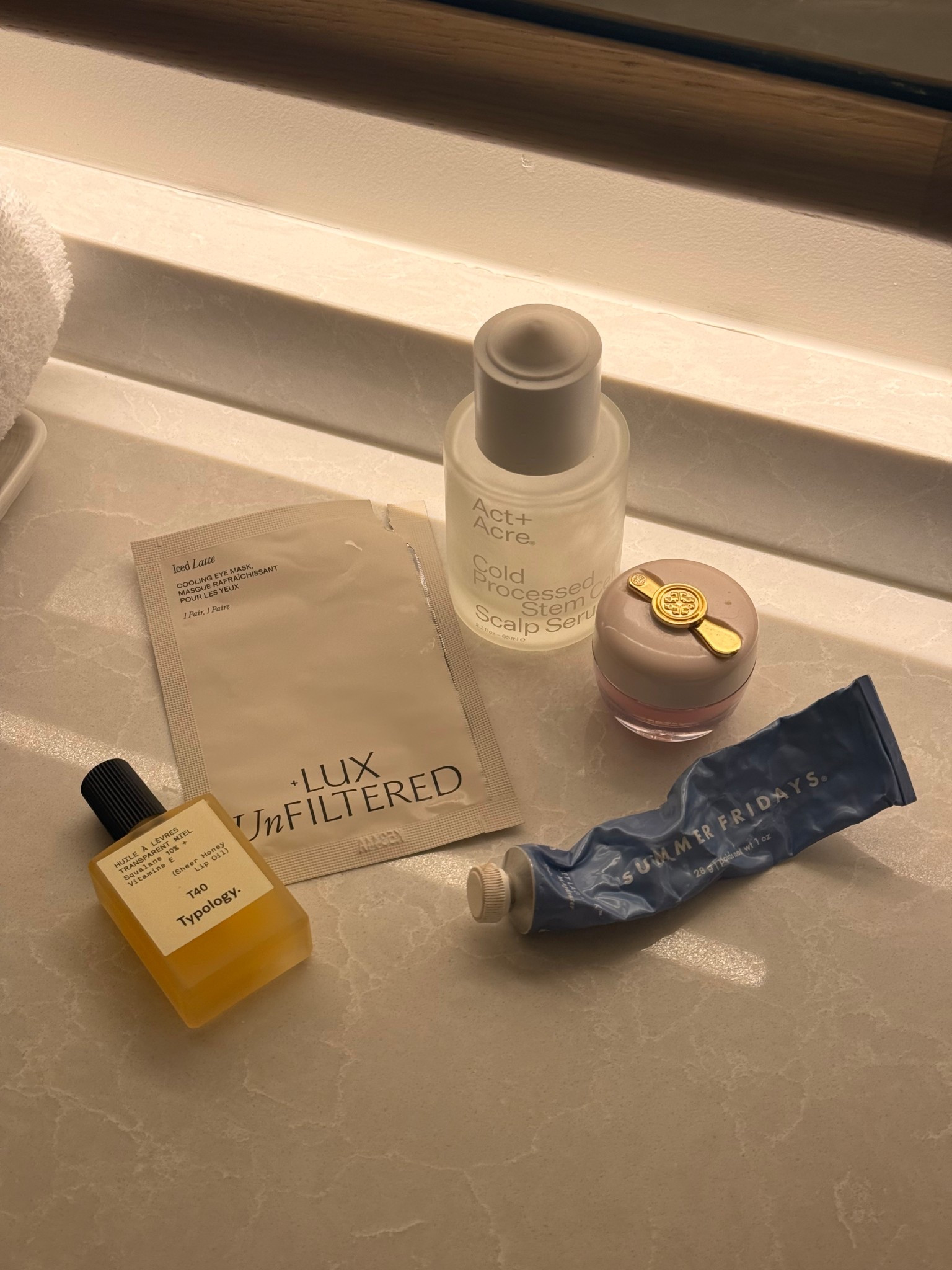 A few products I brought with me for staycation 
Act and acre hair serum 
Eye mask 
Lip oil
Lip mask 
Moisturizer 



#LTKselfcare #LTKBeauty #LTKmorningroutine