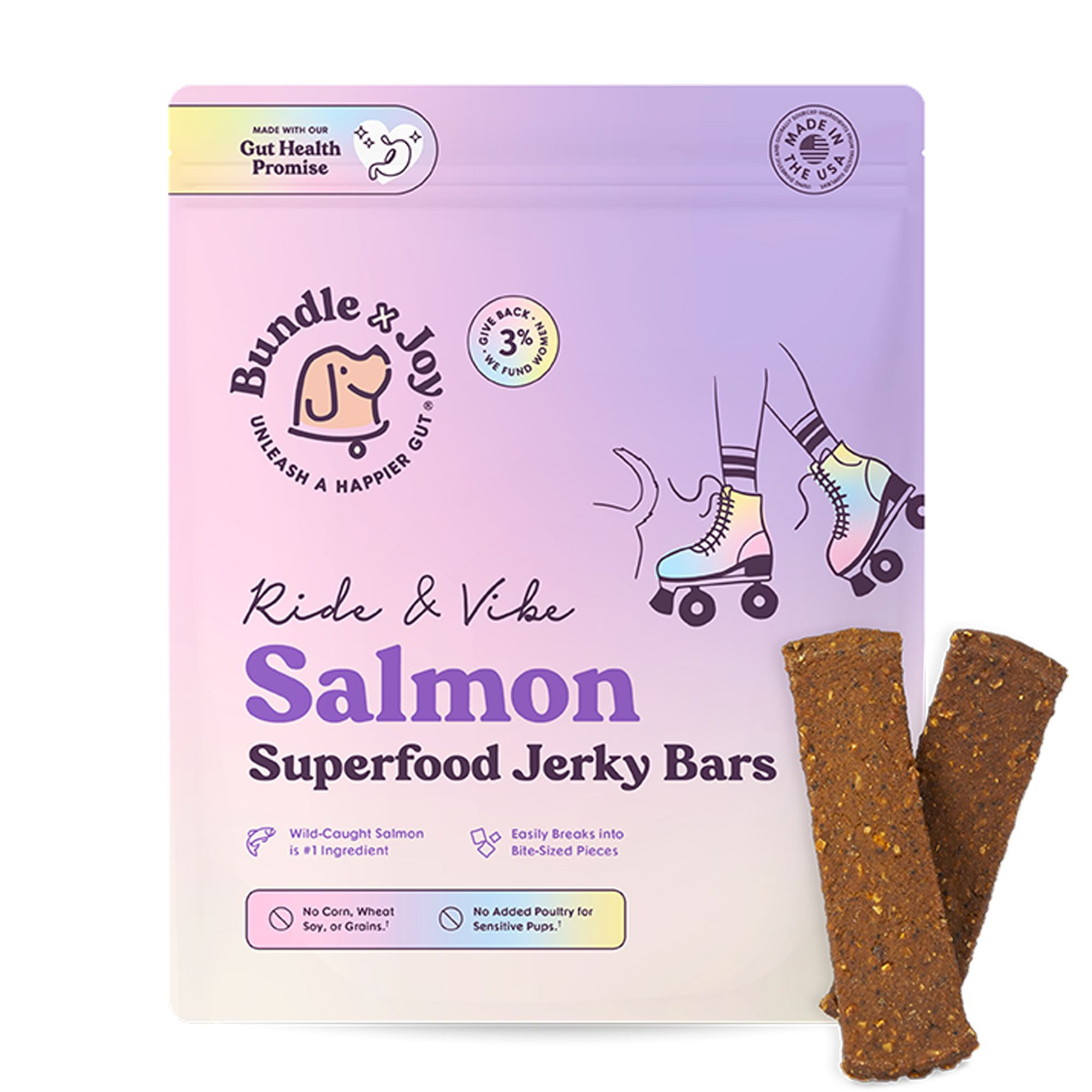 Bundle x Joy Ride & Vibe Salmon Superfood Jerky Bars Adult Dog Treats - 5 oz | PetSmart