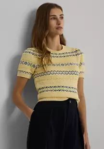 Lauren Ralph Lauren Fair Isle Cotton Linen Sweater | Belk