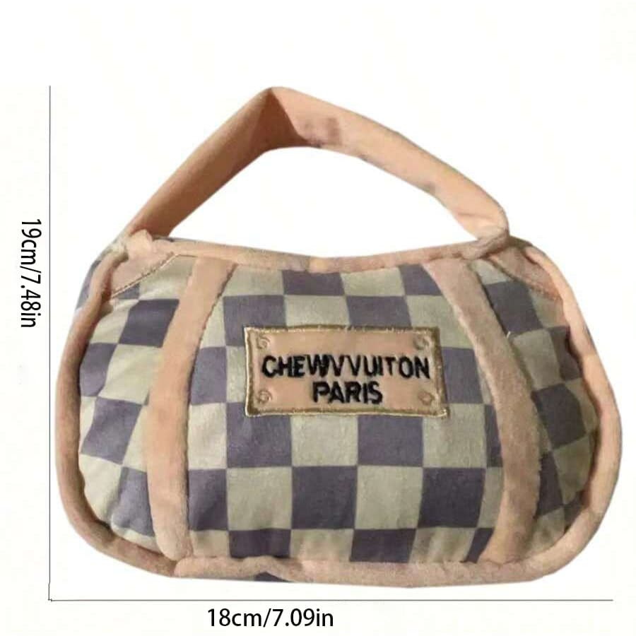 1pc Plaid Pattern Pet Plush Toys With Carry Bag, Chew Toys With Sound Effects, Great Companion For Pets | SHEIN