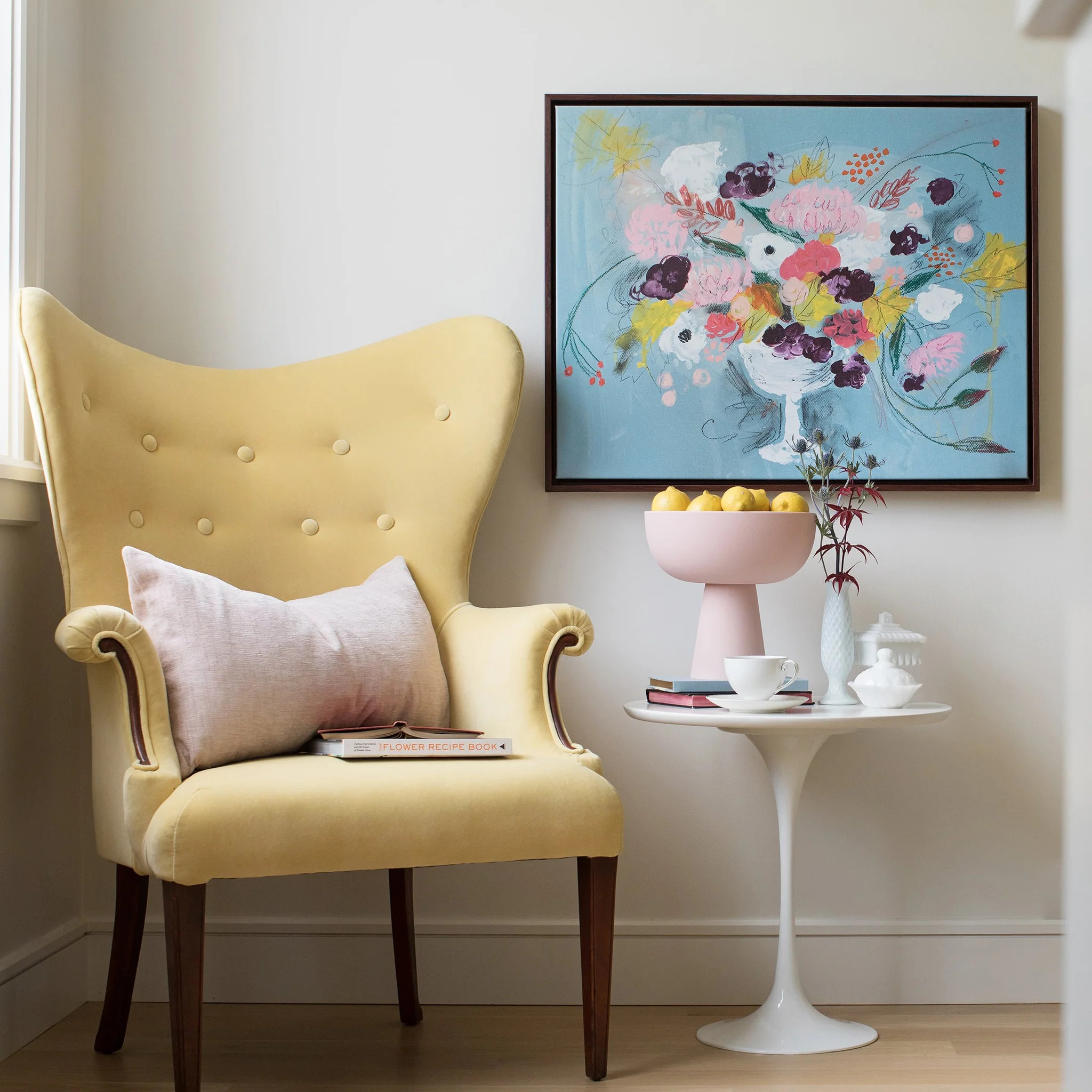 Milkglass Floral | Canvas | Lindsay Letters, LLC