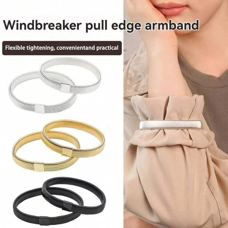 1pc/2pcs/4pcs Metal Spring Elastic Arm Bands, Anti-Slip Shirt Sleeve Holders, Clothing Decorative... | SHEIN