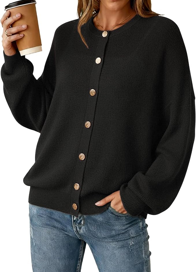 Arach&Cloz Women's Wool Blend Oversized Cardigan Sweaters Button Down Casual Clothing | Amazon (US)