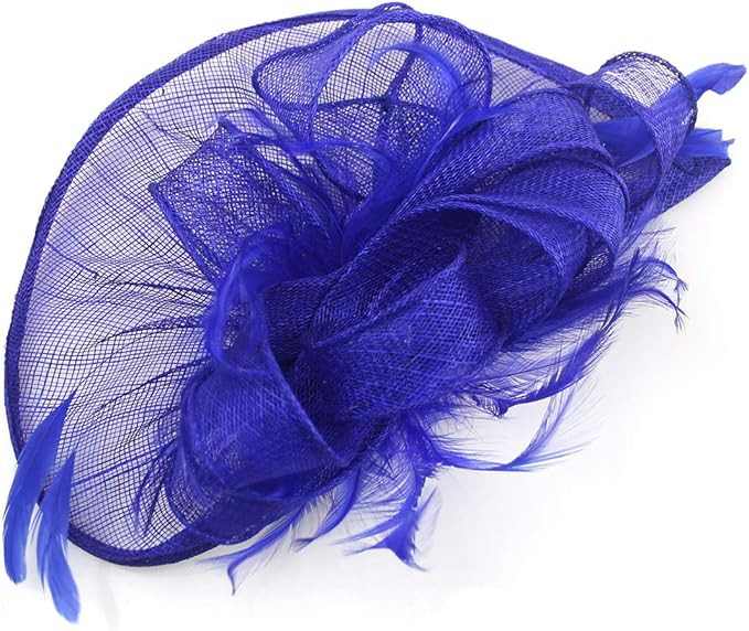 Sinamay Fascinator Hat Mesh Net Feather Cocktail Party Hat Flower Derby Hat for Women | Amazon (US)