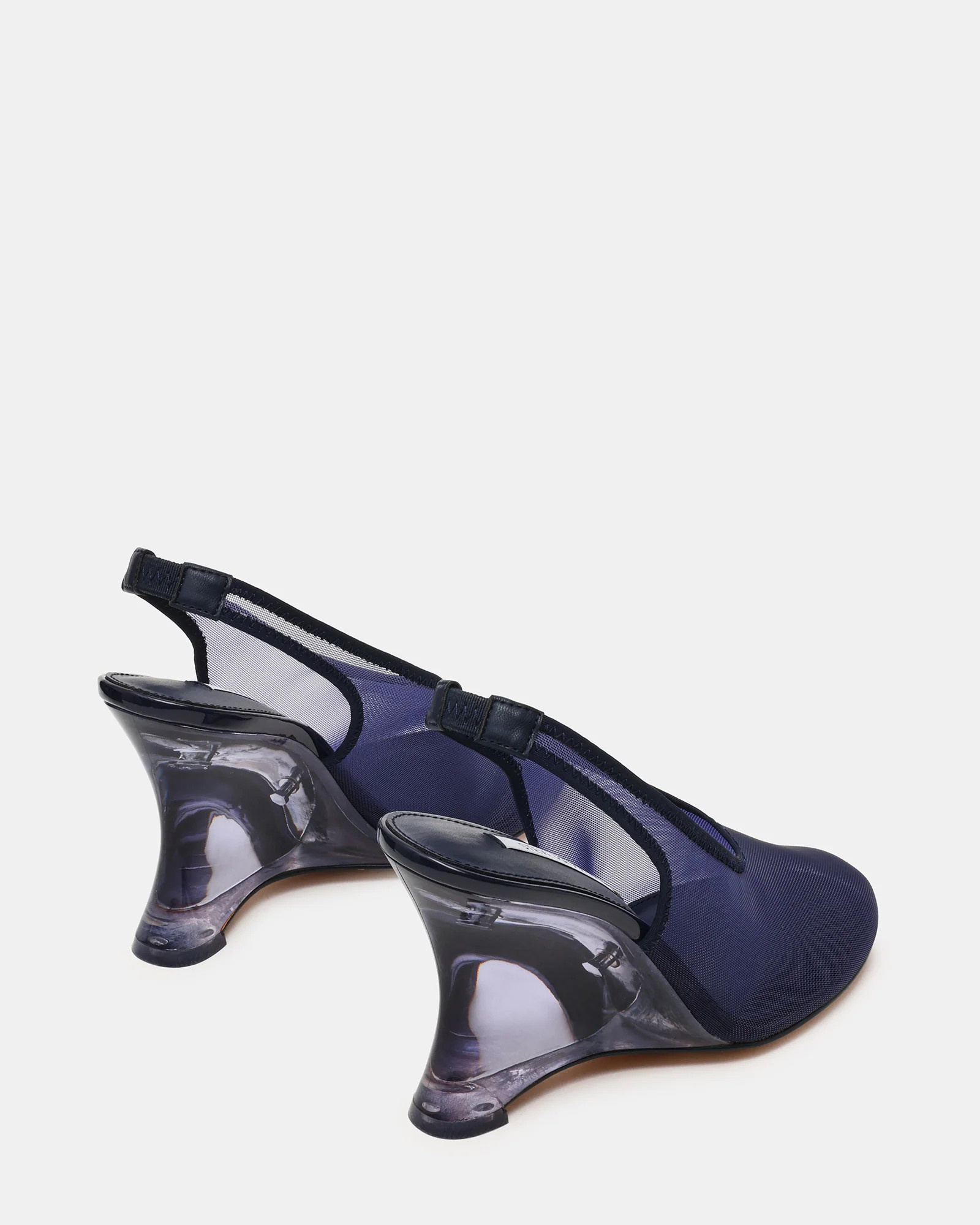 DYRA Navy Multi Transparent Wedge Slingback Mesh Women's Heel | Steve Madden (US)