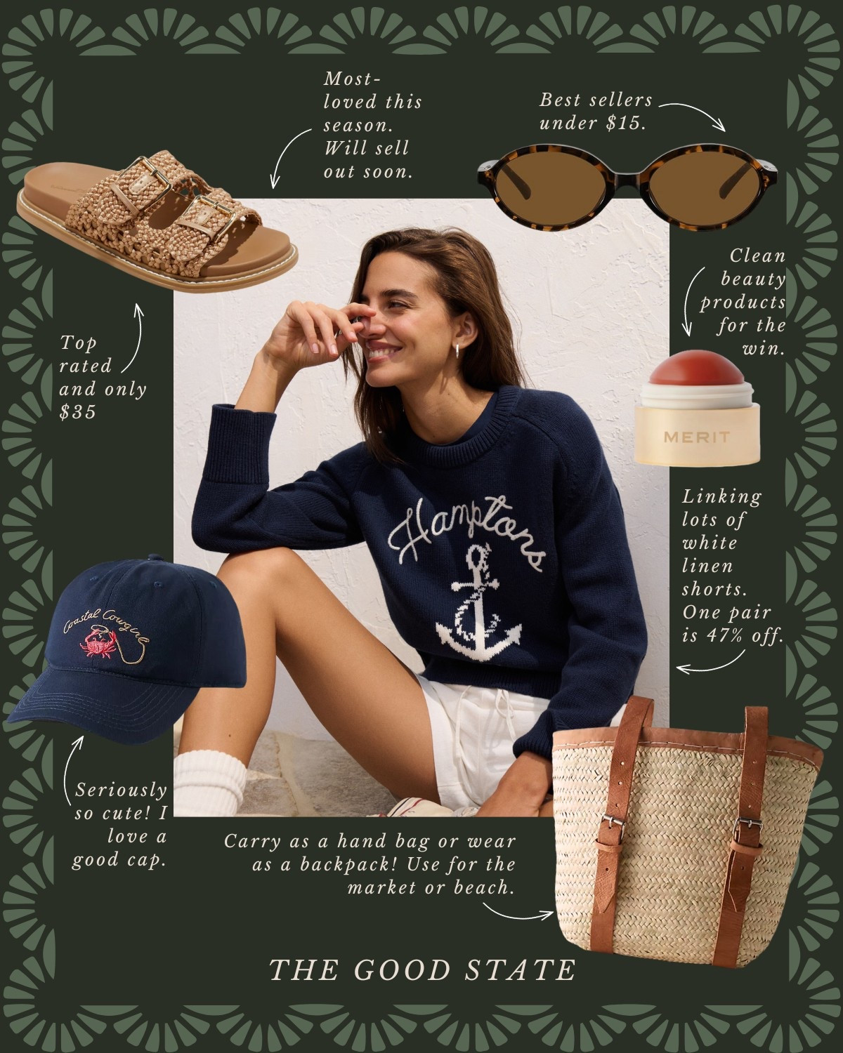 This collection is for all the girlies living their best life as the summertime sunshine warms their face and the sea breeze blows through their hair. This is for the ones dreaming of evening strolls on Nantucket’s cobblestone roads and endless hydrangeas all around. For the ladies who love all things gingham, a lightweight sweater and all the classic stripes. For the ones who enjoy sailing in Newport, a picnic on the Cape Cod seashore and happy hour in Martha’s Vineyard. This collection is for you🦞 ⚓️ 🧺 Ootd, outfit idea, style tip, classic style, timeless style striped sweater, quince, J.Crew, J.Crew, factory, target, target fashion, target style, Walmart, Anthropologie, Anthro, Madewell, white dress, spring dress, summer dress, spring fashion, summer fashion, vacation, outfit, Memorial Day sale, Memorial Day, outfit, Fourth of July, outfit, red, white, and blue outfit, gingham dress, quilt dress, organic skin, care, pearl, jewelry, Abercrombie, and Fitch, Tuckernuck, Madewell, H&M, Amazon, Amazon style, farmers market outfit, sissy light hat, dolce vita, women’s shoes, raffia bags, wedding guest dress, summer dress, wedding guest, Lauren England, the good state, American flag sweater, Fourth of July outfit, 4th of July outfit, Independence Day

#LTKSaleAlert #LTKStyleTip #LTKFindsUnder50