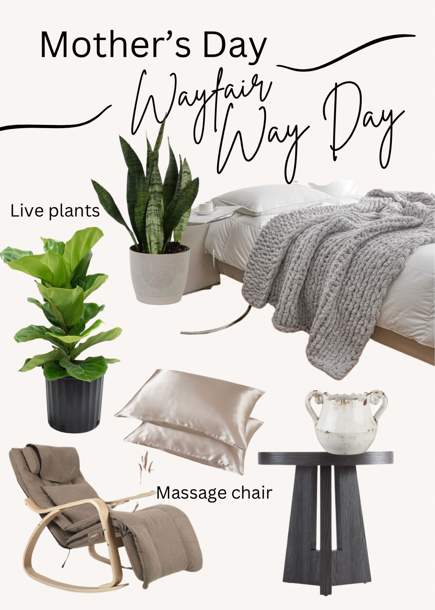Mothers Day Wayfair sale!
Way Day has so many great sales and free shipping! Don’t miss out on great gifts for Mom!

Home, decor, home, furniture, side, table, and table, bedroom, throw, blanket, plants, vases, neutral, home, Decour,  decor, 

#LTKFind #LTKGiftGuide #LTKhome