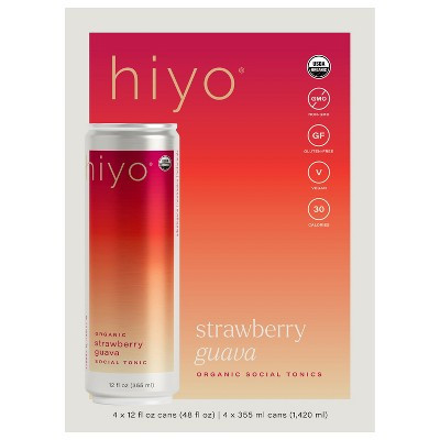 Hiyo Social Tonic, Strawberry Guava Organic - Case of 6 - 4 cans - 12 fl oz | Target