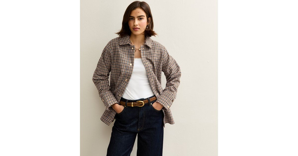 Brown Checked Shacket | New Look | New Look (UK)