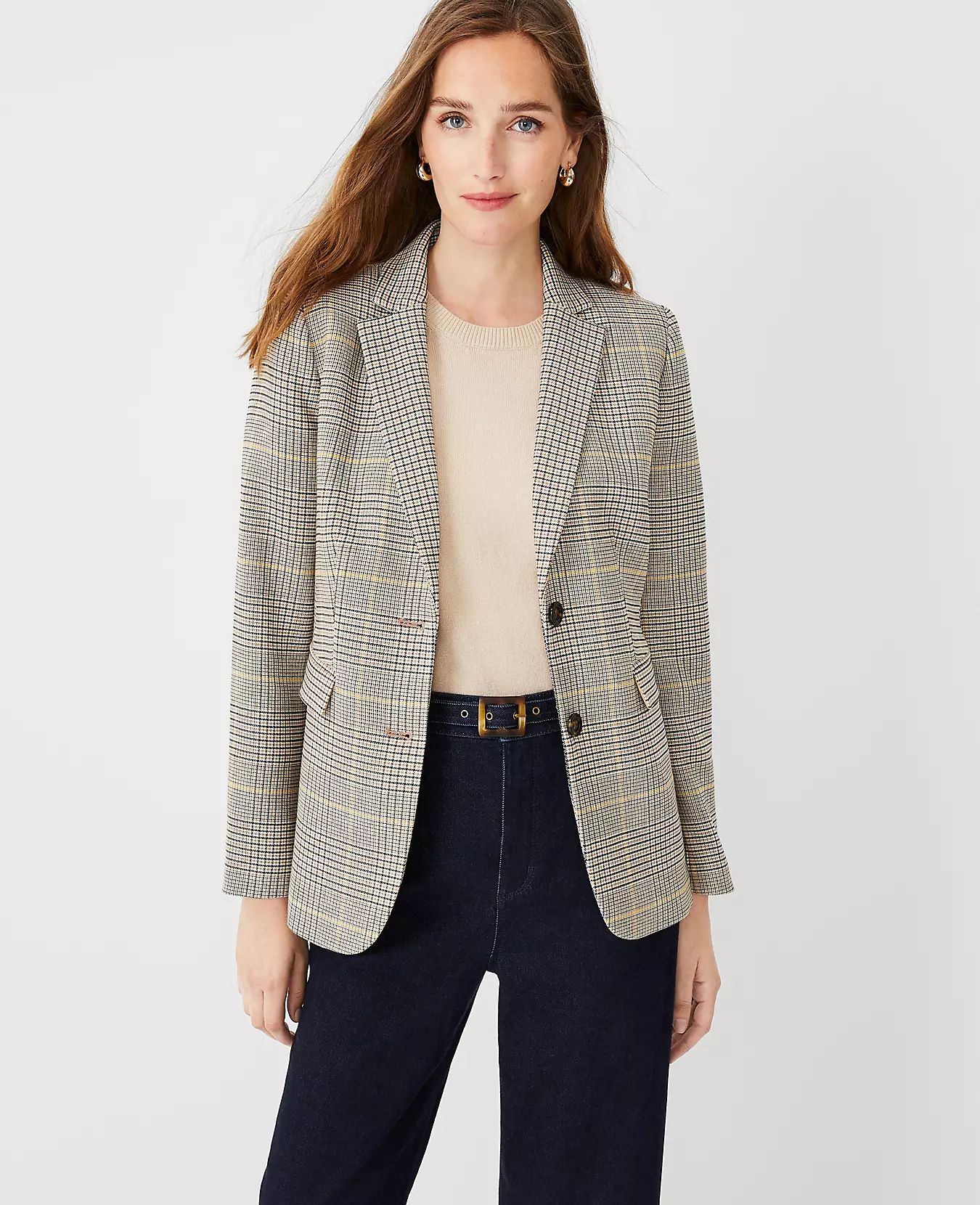 The Greenwich Blazer in Glen Check | Ann Taylor (US)