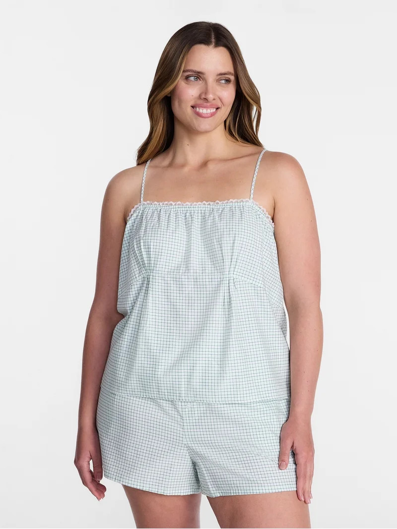 Joyspun Women's Woven Poplin Sleep Cami Top, Sizes XS-3X | Walmart (US)