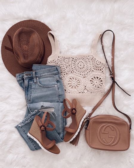Summer outfit with BoHo vibes with a crochet tank and jeans

#LTKU #LTKSeasonal #LTKstyletip