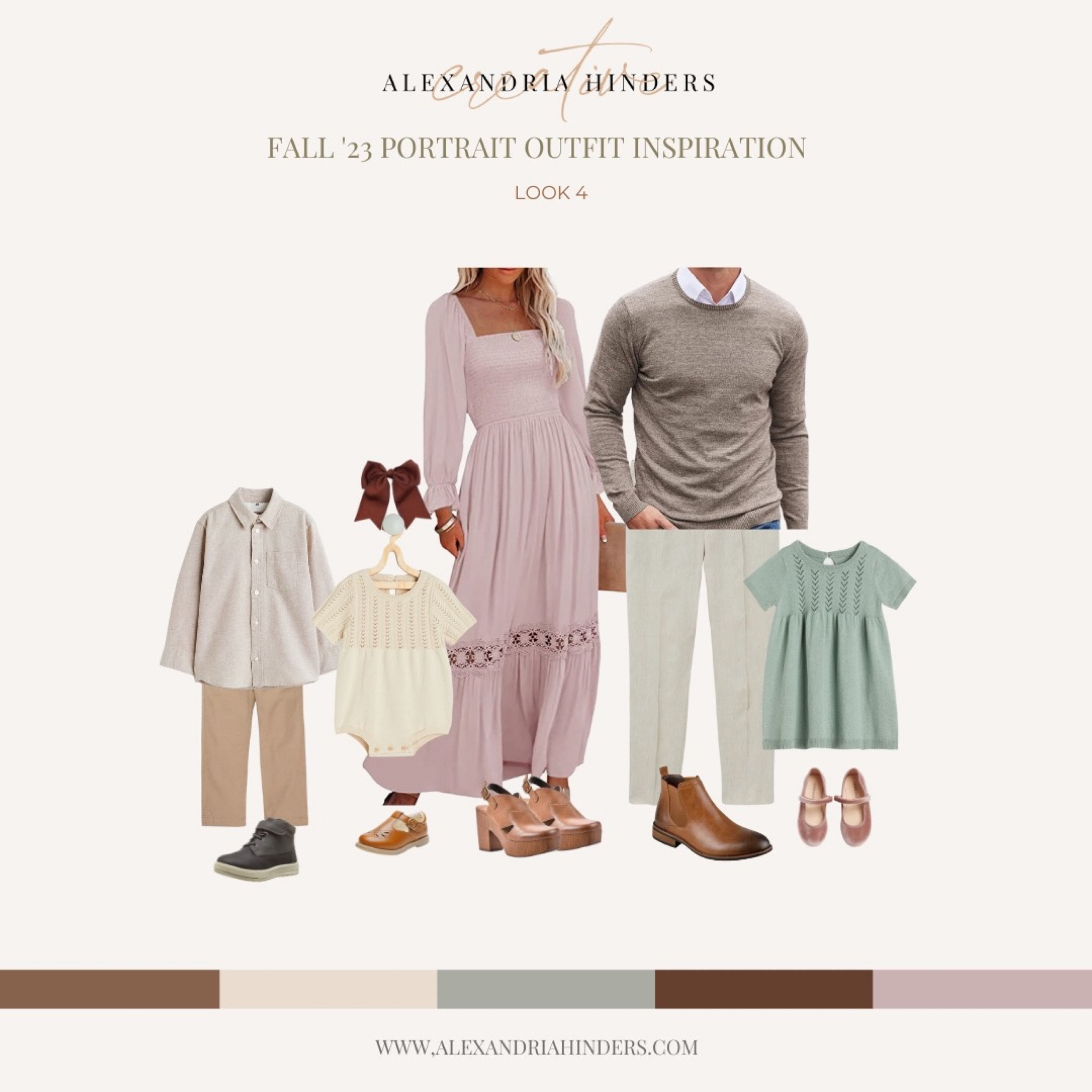 Hello, style-savvy moms and dads! Imagine capturing your family amidst autumn leaves in outfits of muted dusty rose, light sage, and soft neutrals. 🍂 Such a dreamy color combo, right? Think soft sweaters, elegant dresses, and comfy-casual pieces for the little ones. These shades are sure to make your family photos stand out in the most gorgeous way. What's your take on this palette? Can't wait to hear from you! #FallFashion #FamilyPhotoInspo #AutumnAesthetics

#LTKkids #LTKfamily #LTKSeasonal