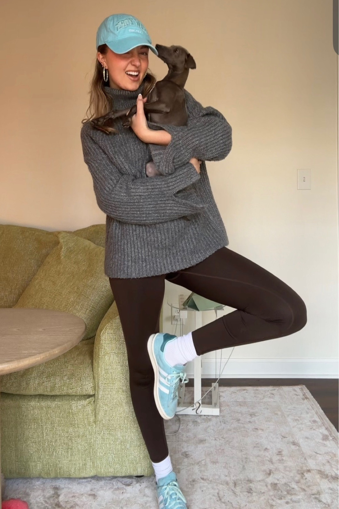 comfy, casual, athleisure outfit, color sandwich 🫶🏻 incorporating the blues in the shoes with the blue hat to make this outfit work 🩵

#LTKSeasonal #LTKstyletip #LTKMostLoved