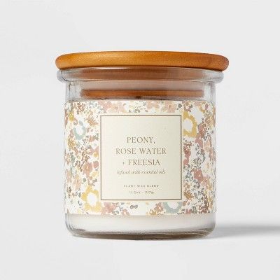 Cylinder White Flame Candle Peony,Rose Water and Freesia - Threshold™ | Target