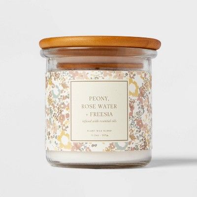 Lidded Jar Candle Peony Rose Water & Freesia - Threshold™ | Target