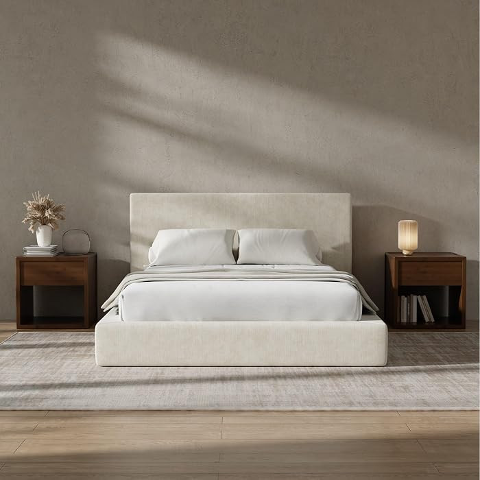 RECCI AirFrame Full Size Upholstered Bed Frame with Plush Padded Headboard | Amazon (US)