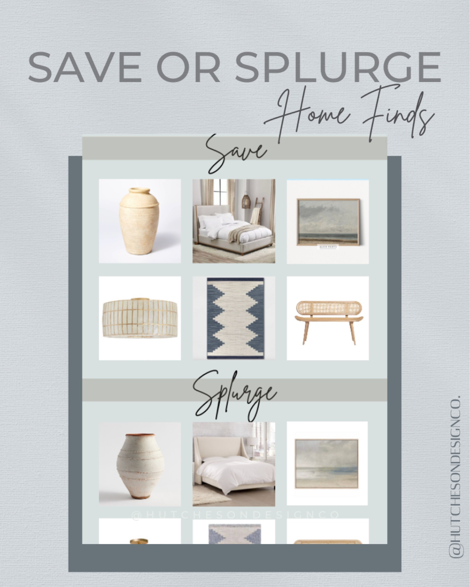 We’ve gathered more save or splurge items for you! Follow along over on my instagram to vote your favorite finds! Shop the links below 💗

#Save or splurge #lightingdupe #affordableart #vases #rugs #rattanbenches

#LTKunder50 #LTKhome #LTKFind