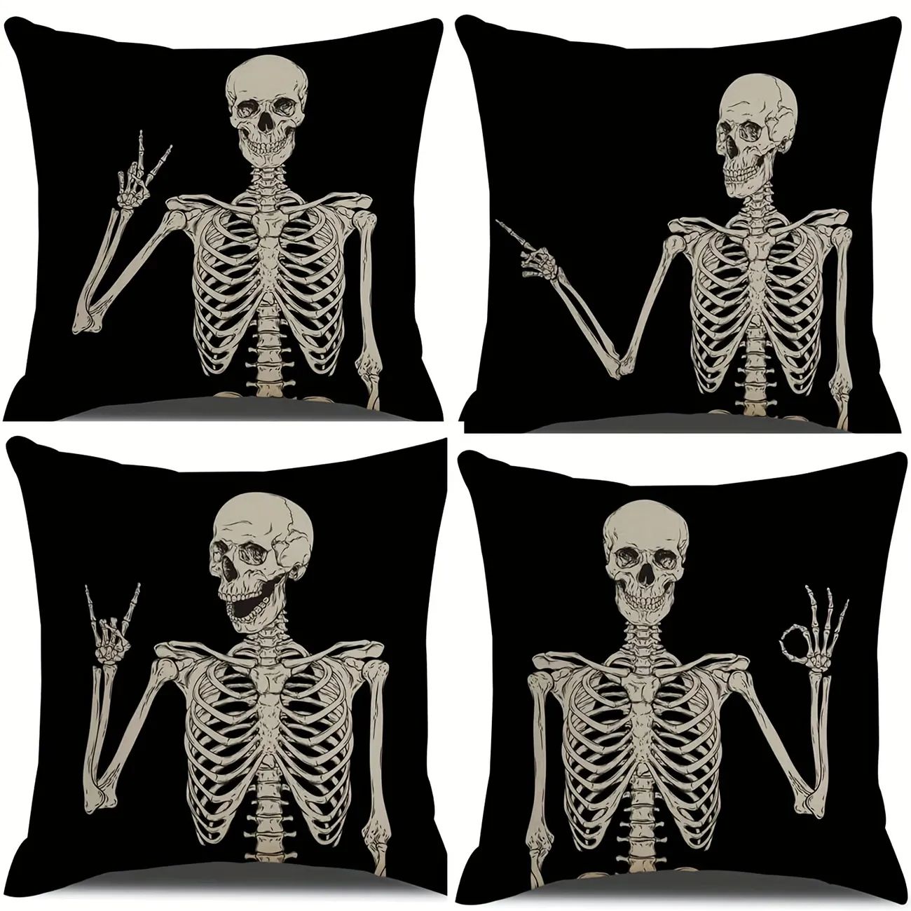 Vintage Halloween Skeleton Pillow Cover - Linen Blend Decoration For Home And Living Room Decor -... | Temu Affiliate Program