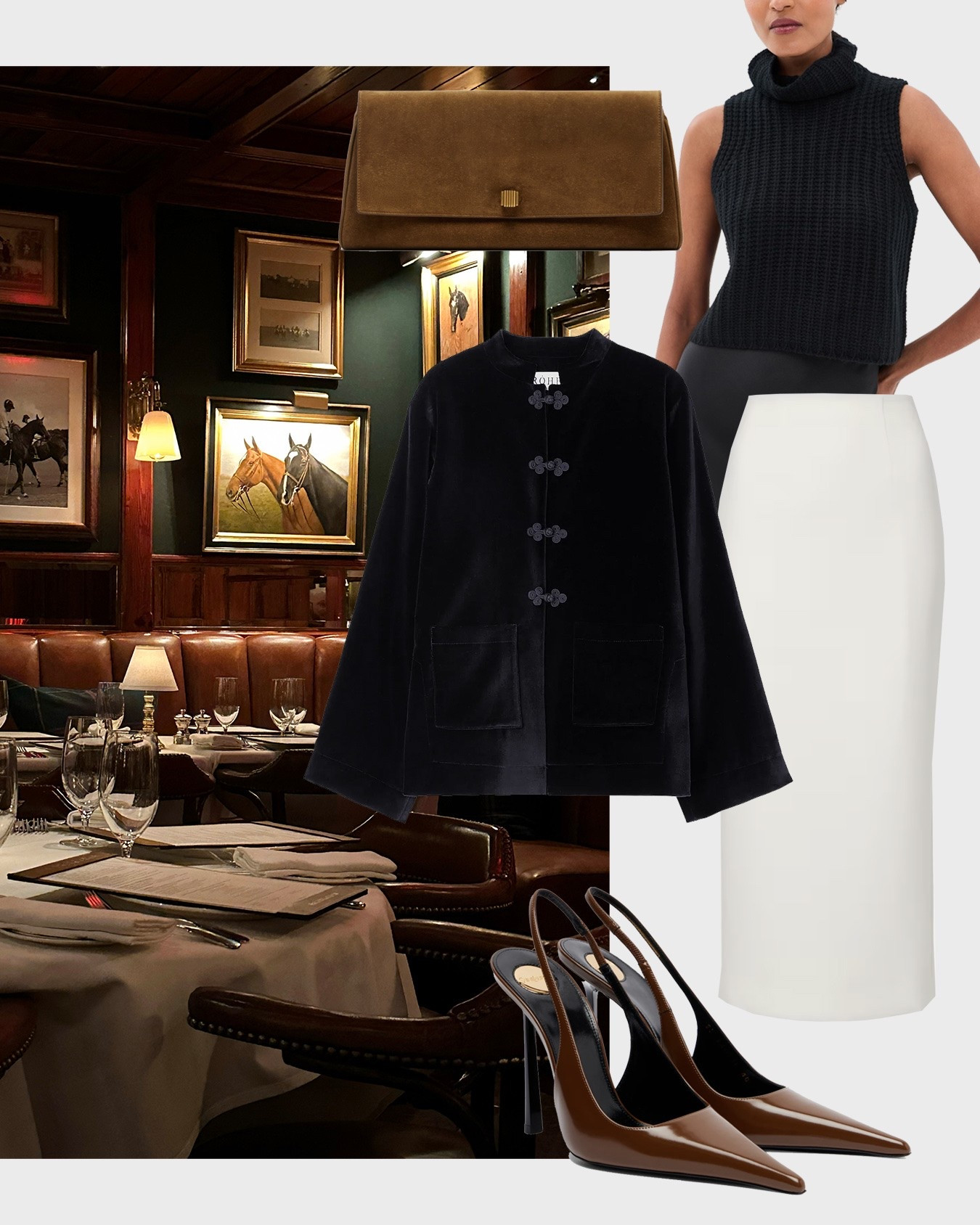 Fall date night outfit, what to wear to the polo bar, nyc outfit, velvet jacket, pencil skirt, Saint Laurent heels.

#LTKSeasonal #LTKWorkwear #LTKTravel