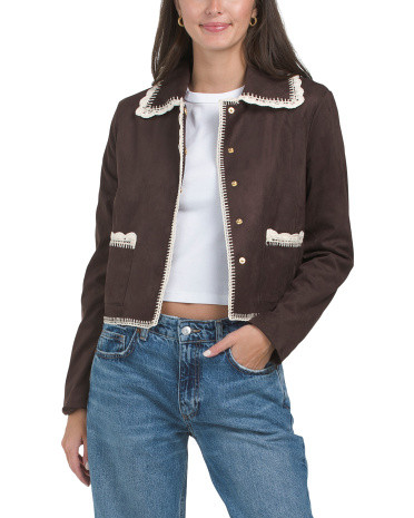 Crochet Trim Jacket | TJ Maxx
