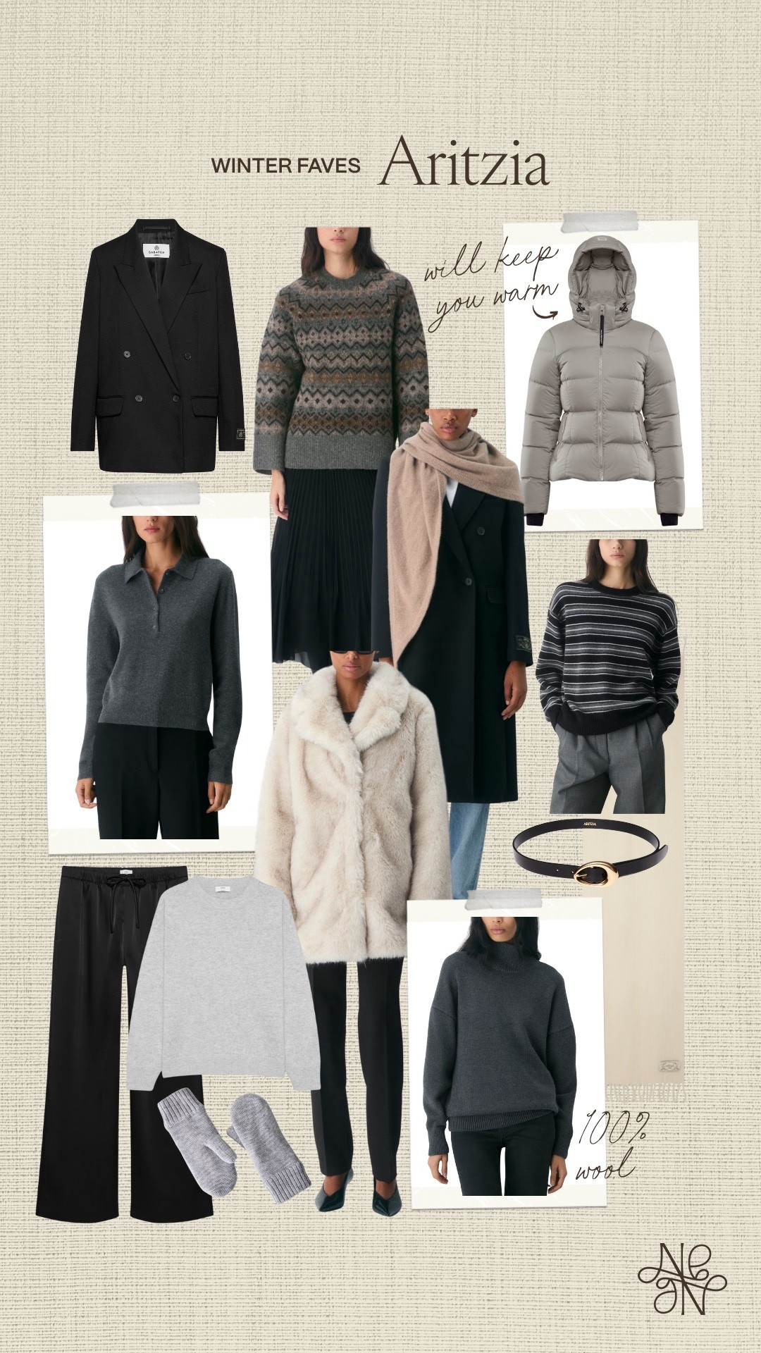 Winter fashion faves from Aritzia 🤩

Winter outfit 
Winter coat 
Fair Isle Sweater
Faux fur coat
Puffer coat 