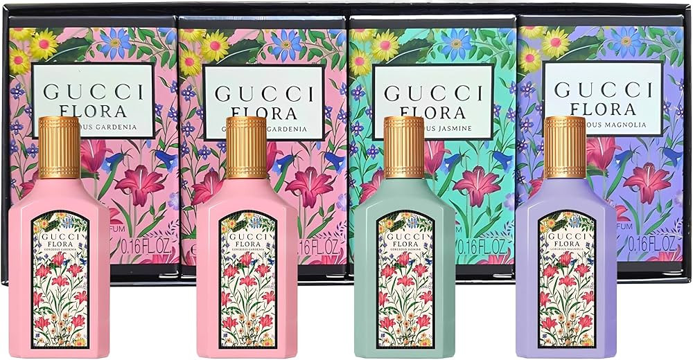 Gucci Flora Perfume for Women Variety Gift Set Mini Splashes 4 X 0.16 Fl oz | Amazon (US)