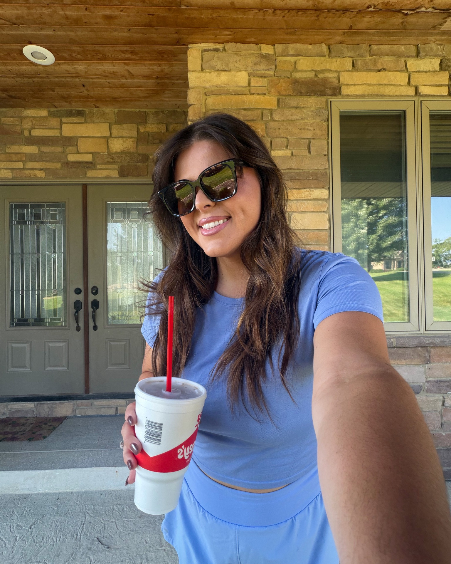 I saw someone on TikTok say that Big sunglasses gave away the fact that I’m a millennial - well you can try my big sunglasses and French tuck out of my cold dead millennial hands!!! 

Love these from @diff