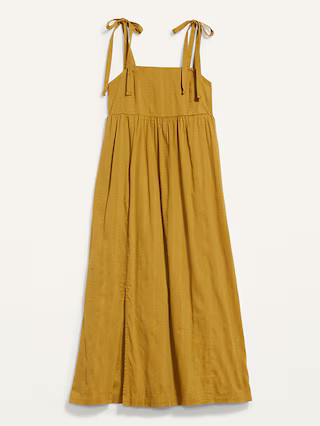 Tie-Shoulder Dobby Midi Babydoll Swing Dress for Women | Old Navy (US)