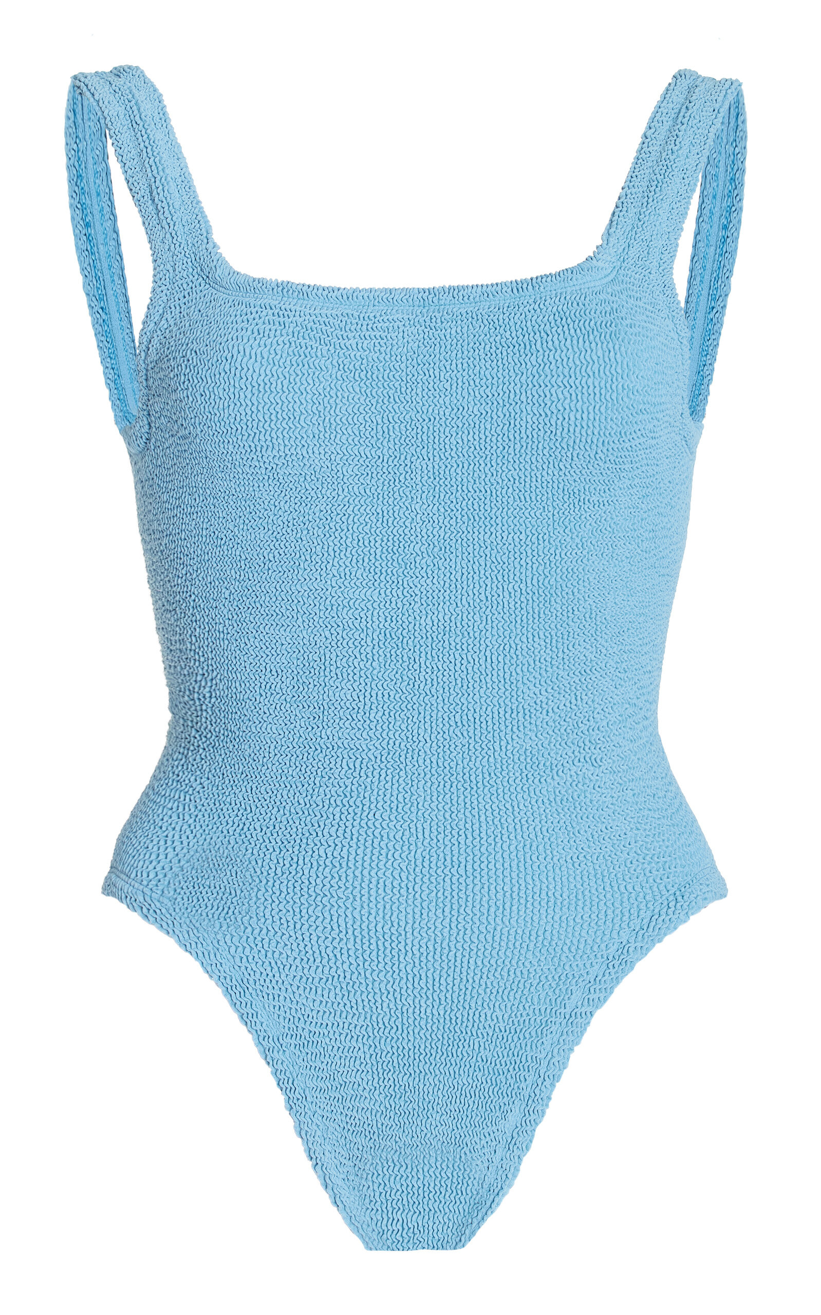 Square-Neck Seersucker One-Piece Swimsuit | Moda Operandi (Global)