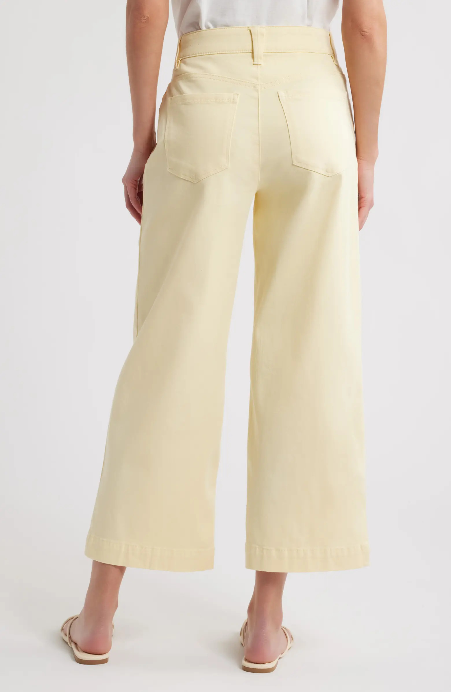 Sam High Waist Ankle Wide Leg Twill Pants | Nordstrom