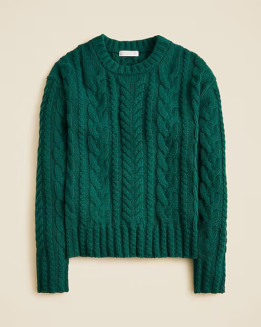 Cable-knit crewneck sweater | J. Crew US