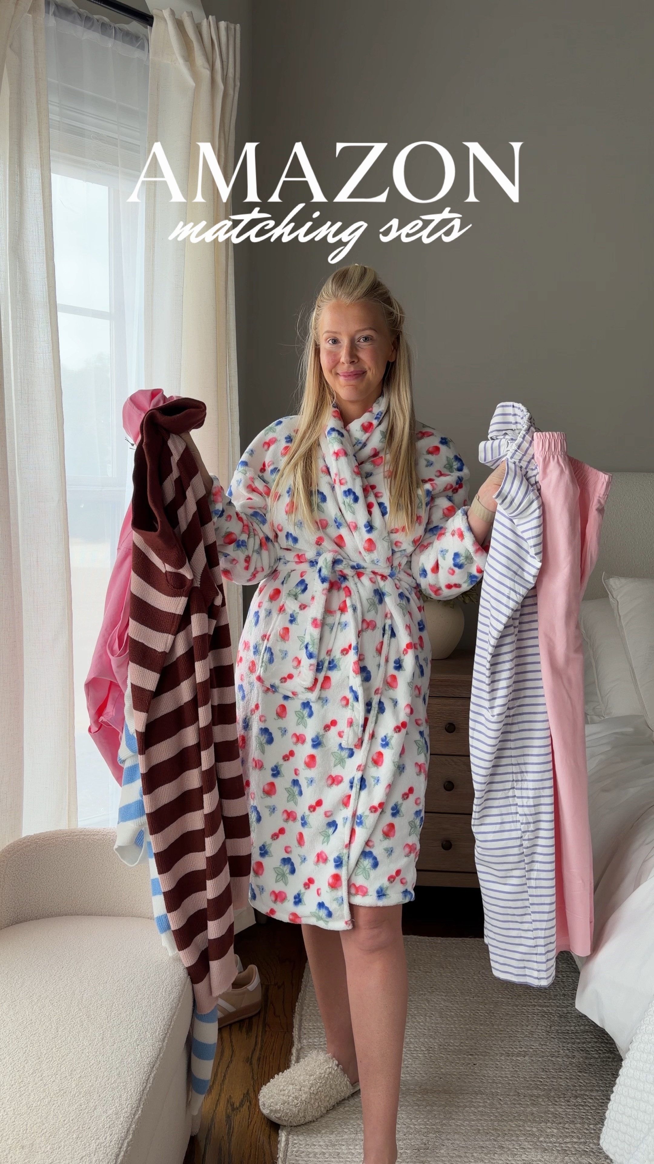 Amazon matching sets
Spring haul
Amazon haul
Amazon try-on
Lounge set
Hair clips
Fruit robe


#LTKootd #LTKgrwm #LTKMidsize
