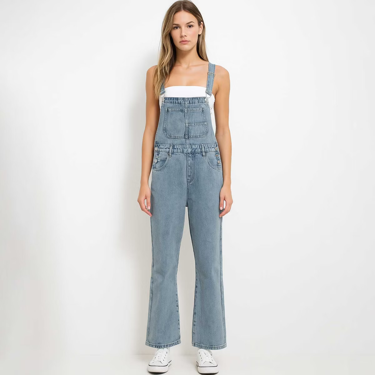 Women's Classic Denim Overalls – Relaxed Fit with Wide Legs & Functional Pockets Casual Workwea... | Target
