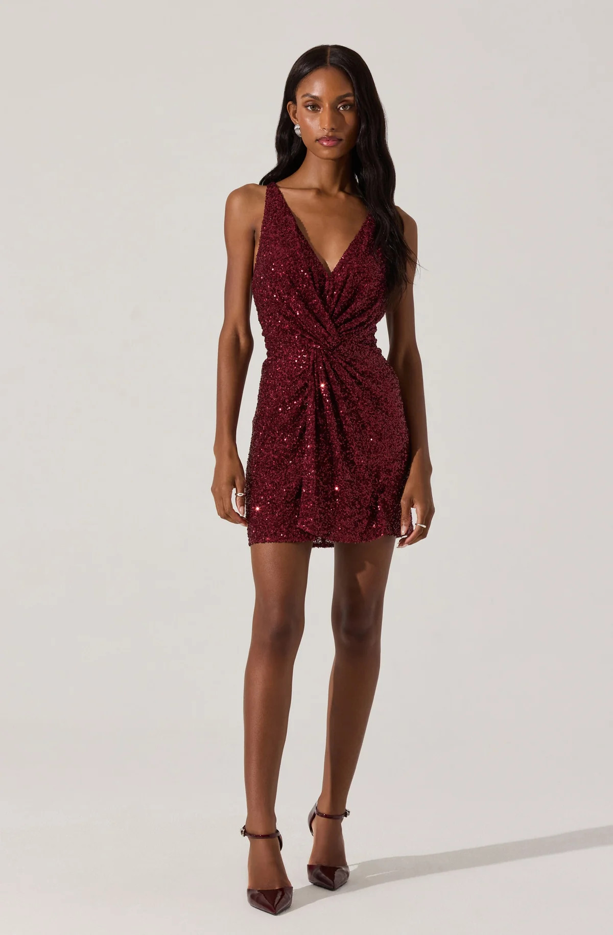 Sequin Twist Front Mini Dress | ASTR The Label (US)