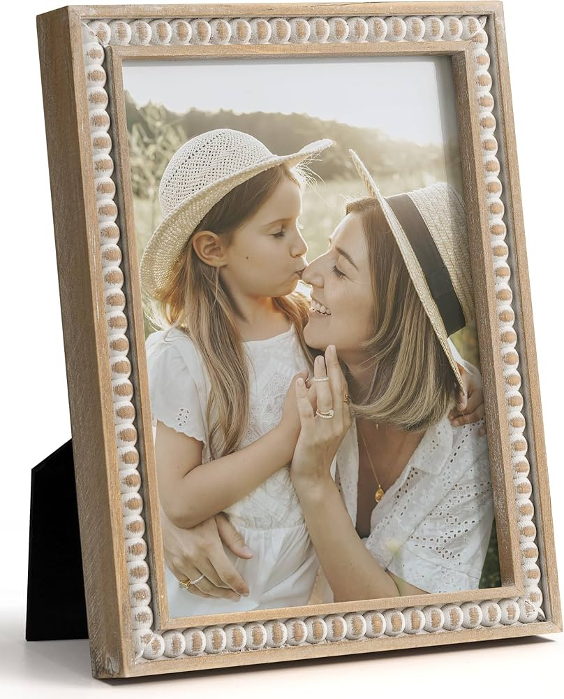 SUMGAR 5x7 Picture Frames 7x5 Photo Frame White Wood Farmhouse Boho Wall Mounted Shabby Chic Disp... | Amazon (US)