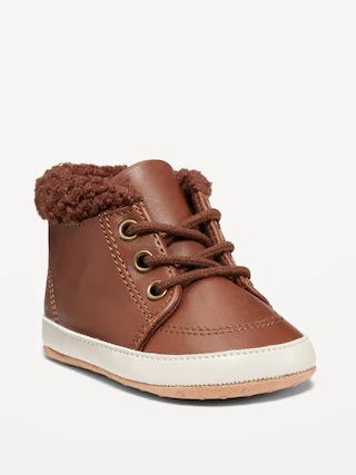 Faux-Leather Sherpa Booties for Baby | Old Navy (US)