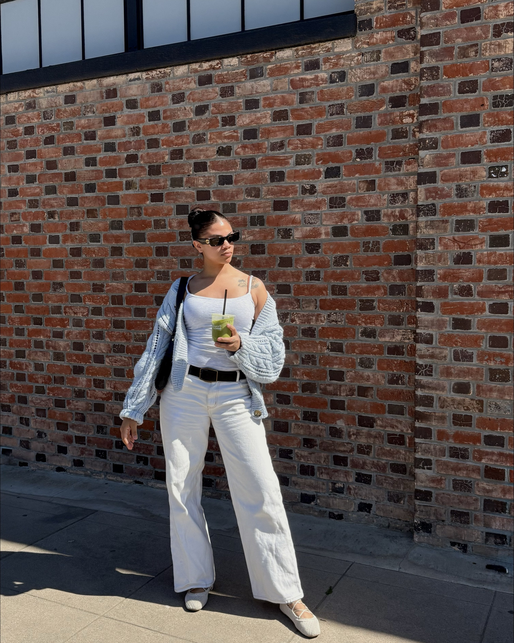 just weekend things 🍵🦋🌱
.
.
.
.
spring outfit, neutral outfit, casual chic, matcha latte, coffee run outfit, white wide leg jeans, ballet flats outfit, cozy cardigan look, minimalist style, effortless street style, everyday fashion, clean girl aesthetic, soft neutral palette, casual weekend look, slow morning vibes, brick wall aesthetic, sunglasses outfit, capsule wardrobe style
#springstyle2026 #EverydayStyle #NeutralOutfit #CoffeeRunStyle #CasualChic 

#LTKSeasonal #LTKootd #LTKSpringSale