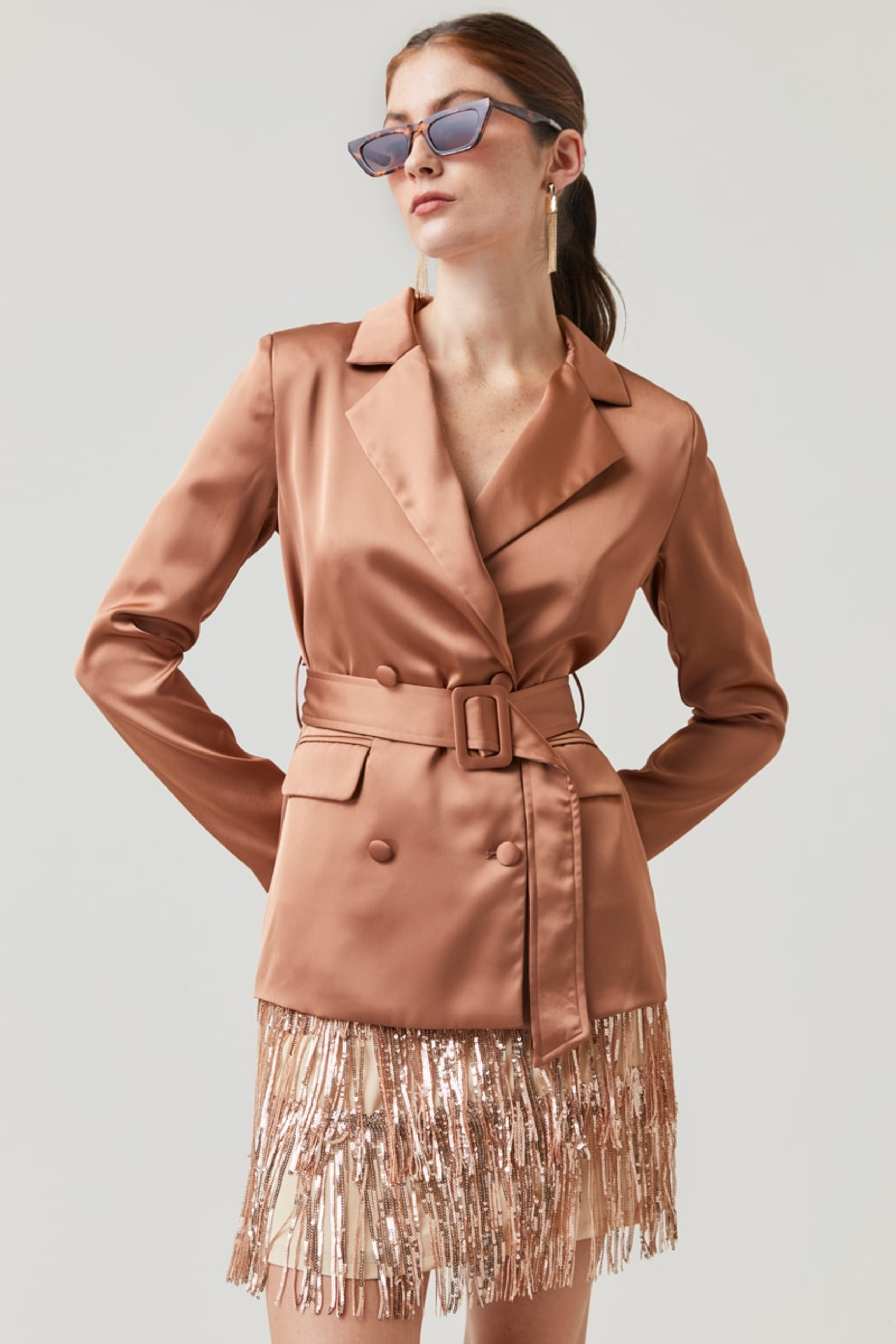 Camille Tie Waist Tailored Blazer | Francesca's