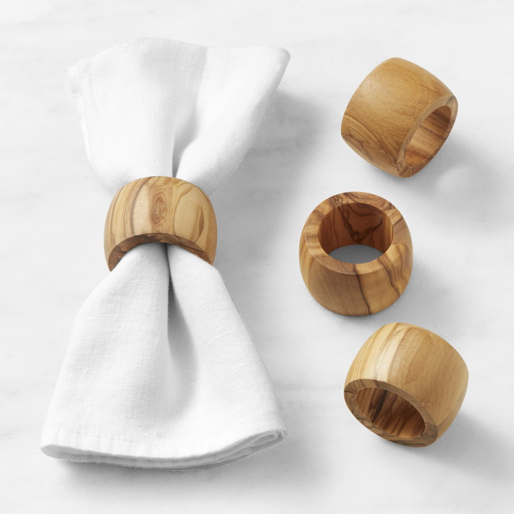 Olivewood Napkin Rings, Set of 4 | Williams-Sonoma