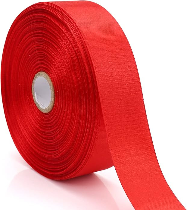 1 inch, Red Ribbon for Gift Wrapping 50 Yards Perfect Wedding Party Wreath Sewing DIY Hair Access... | Amazon (US)