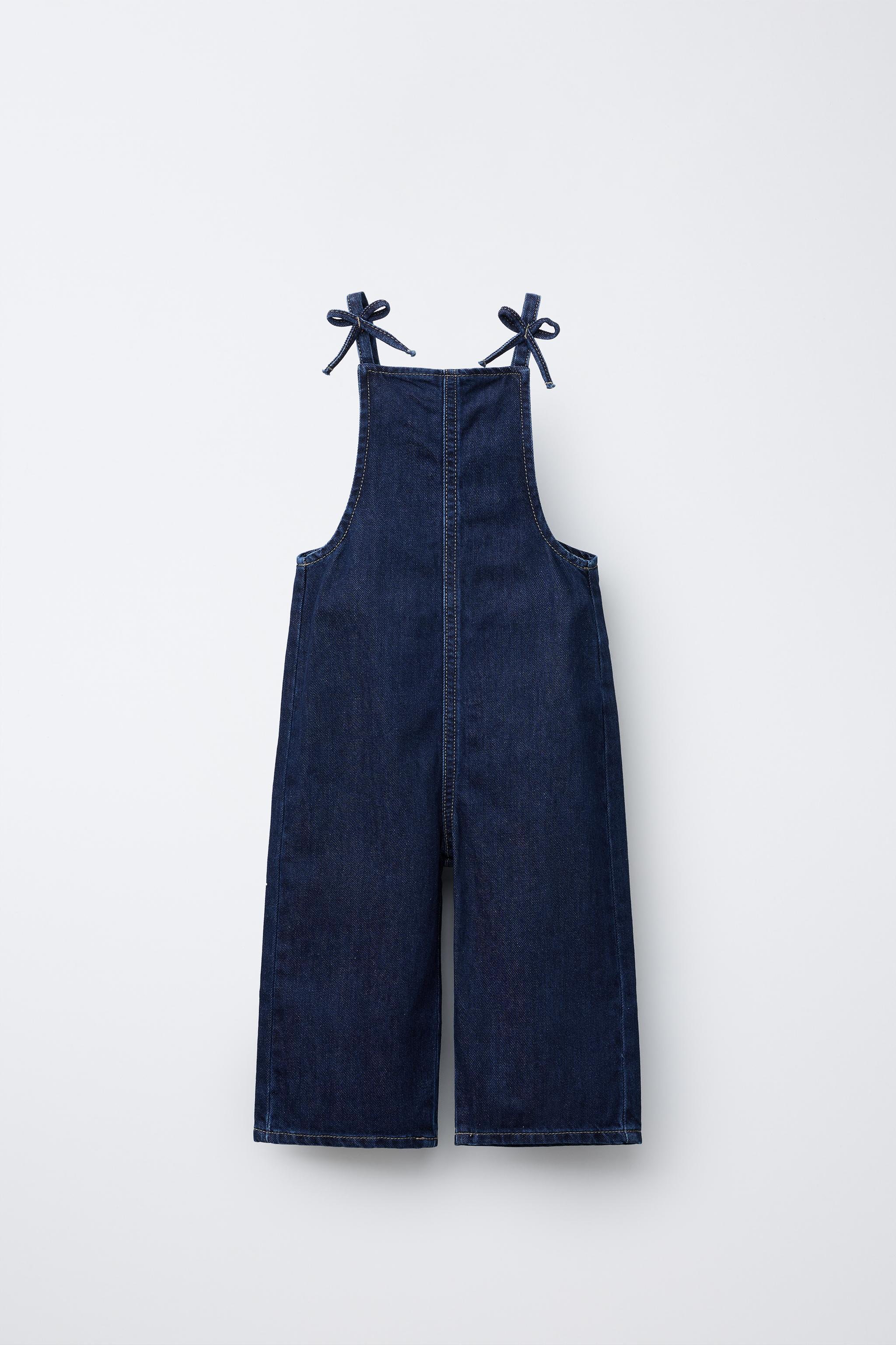 DENIM DUNGAREES WITH BOWS | Zara UK