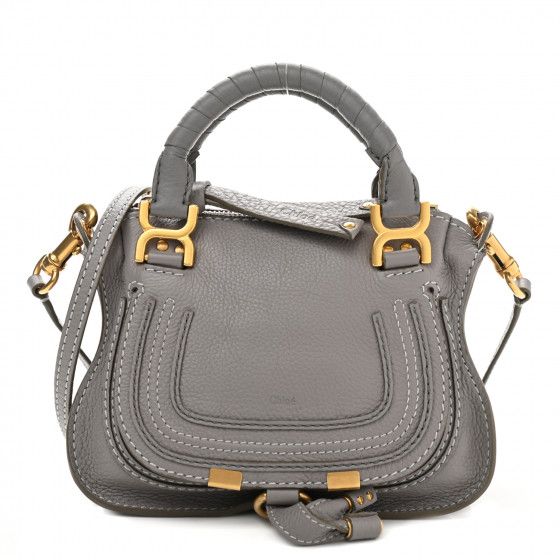 CHLOE Calfskin Mini Marcie Satchel Cashmere Grey | FASHIONPHILE (US)