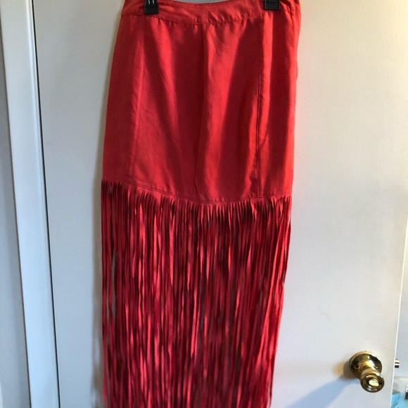Small red fringe skirt | Poshmark