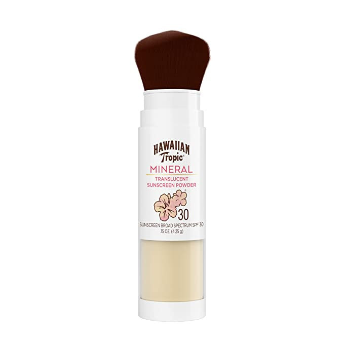 Hawaiian Tropic Mineral Powder Sunscreen Brush, SPF 30 | SPF Powder Sunscreen for Face, Brush On ... | Amazon (US)