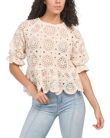Crochet Peplum Top | TJ Maxx